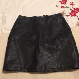 Black leather skirt